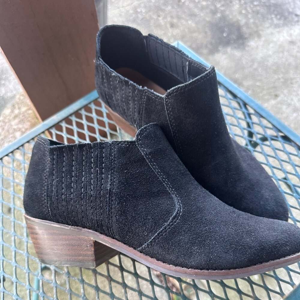 Lucky Brand Folley Black Suede Ankle Bootie Size 8.5
